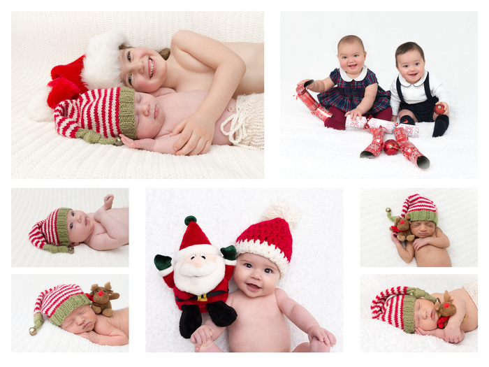 Montage of Christmas photos taken by Dulwich family photographer